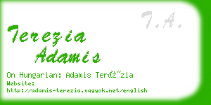 terezia adamis business card